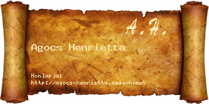 Agocs Henrietta névjegykártya