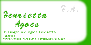 henrietta agocs business card
